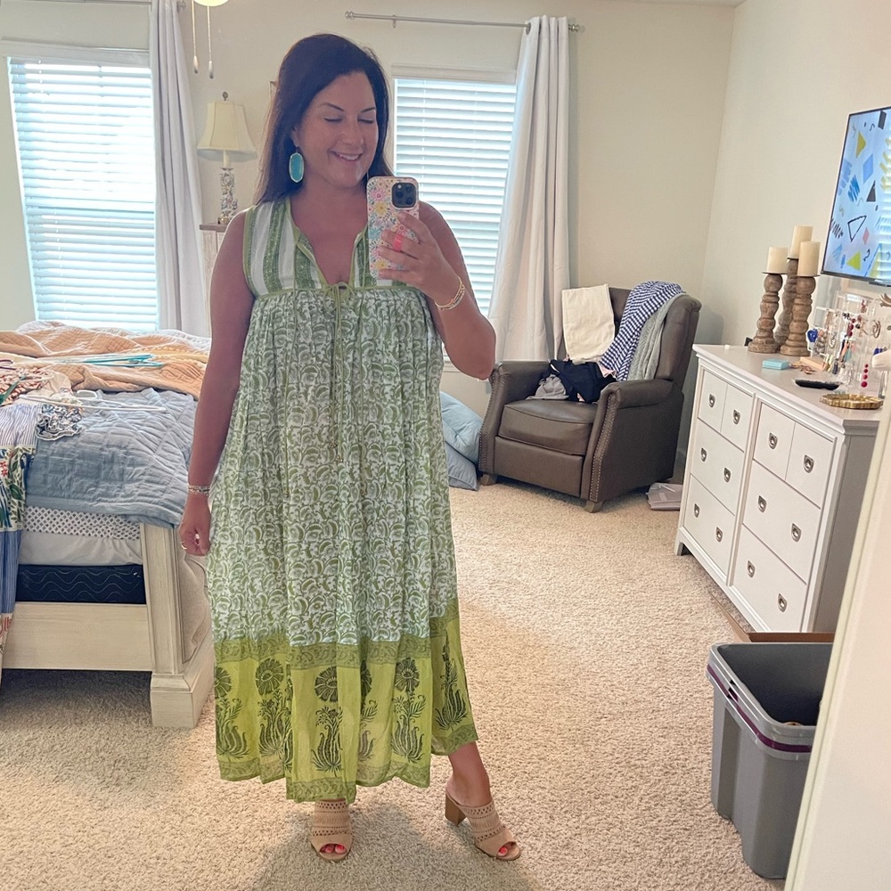 Green Patterned Maxi Dress